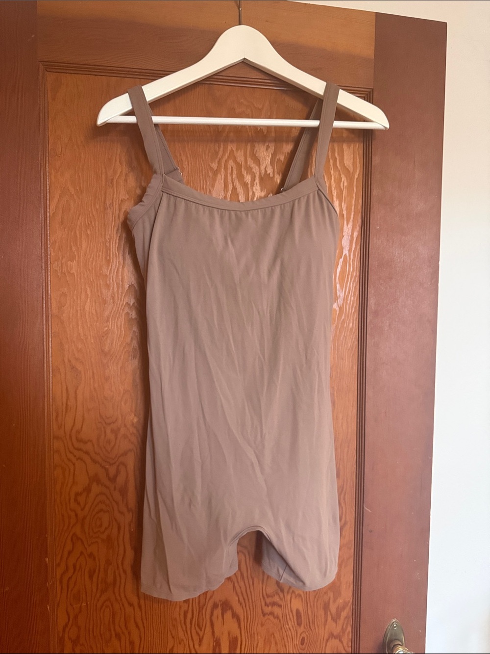 Stretch Knit Taupe Tank Romper Leggings